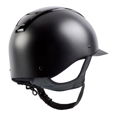 Champion Insight Glitter Round Standard Peak Riding Hat #colour_matt-black-sparkle-black