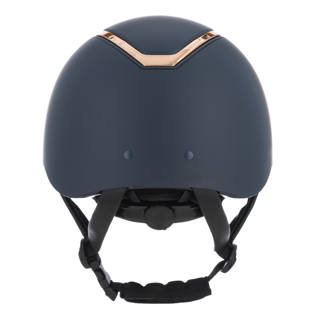 Charles Owen Matte Kylo Wide Peak with MIPS Riding Hat #colour_navy-matte-rose-gold