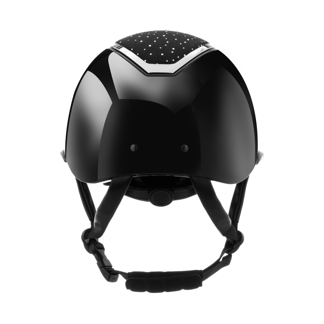 Charles Owen Kylo Crystal Gloss Wide Peak Riding Hat #colour_black-gloss-chrome
