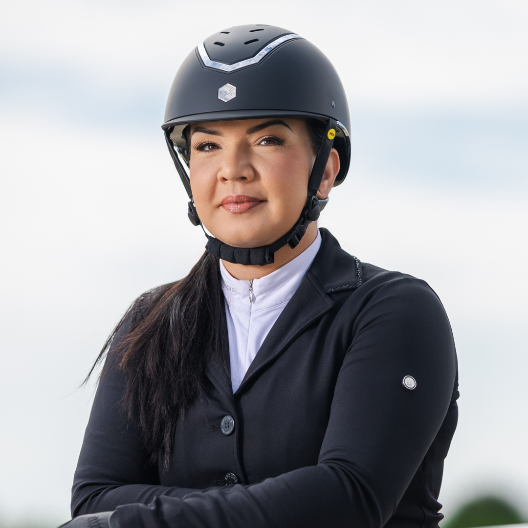 Charles Owen Matte Kylo Riding Hat #colour_black-matte-silver