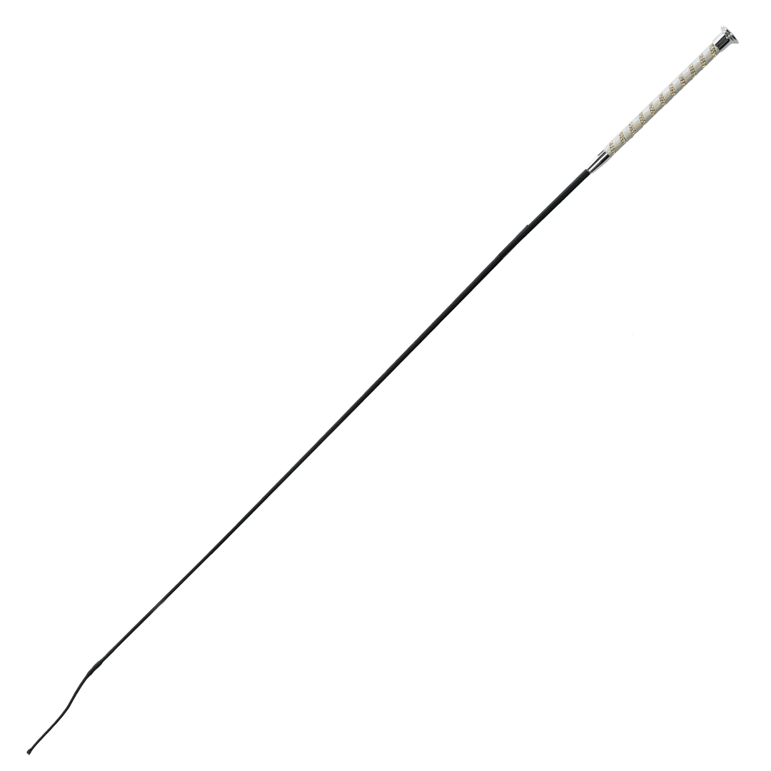 GS Equestrian Sparkle Dressage Whip #colour_white-silver