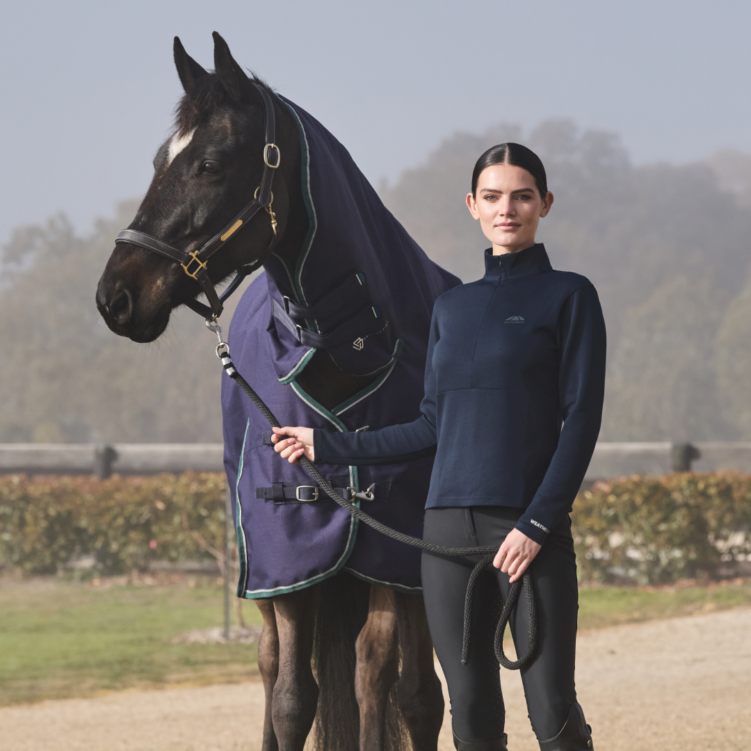 Weatherbeeta Ladies Copper 1/2 Zip Long Sleeve Mid-Layer #colour_navy