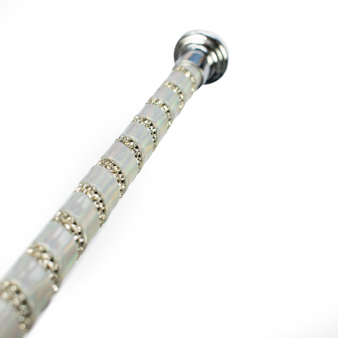 GS Equestrian Sparkle Dressage Whip #colour_white-silver