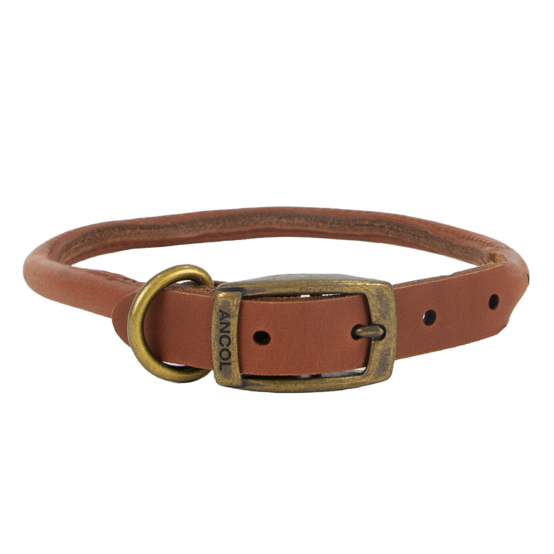 Ancol Heritage Latigo Round Leather Collar #colour_chestnut