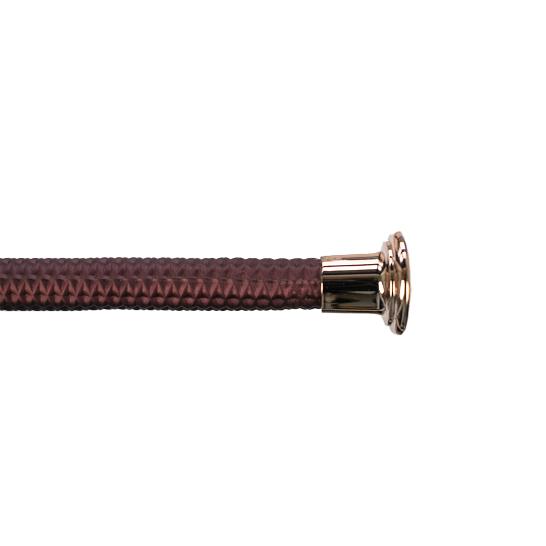 GS Equestrian Metalic Riding Crop #colour_burgundy-rose-gold