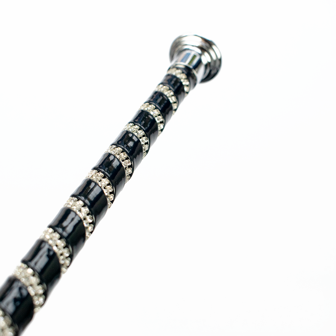 GS Equestrian Sparkle Dressage Whip #colour_black-silver