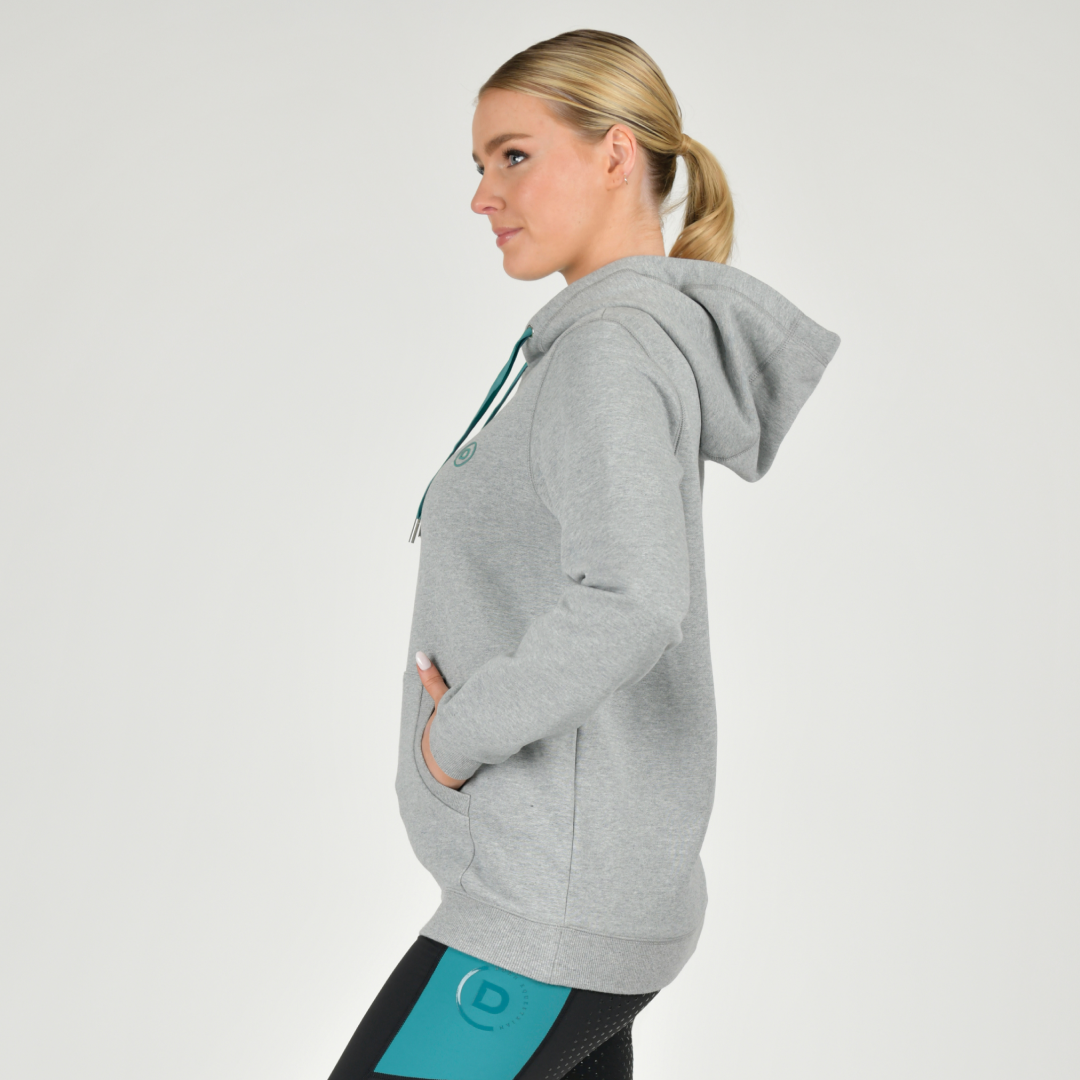Dublin Ladies Camile Contrast Tie Hoodie #colour_grey-marl