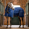 Horseware Ireland Rambo Optimo 400g Plus Stable Rug #colour_navy-beige-baby-blue-navy