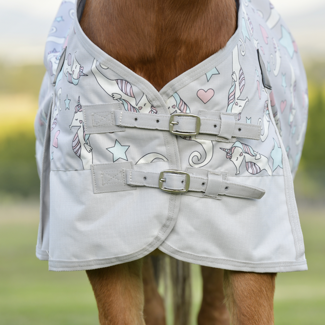 Saxon 600D Pony Standard Neck Lite #colour_sea-unicorn-print