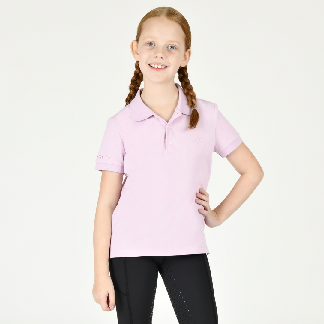 Dublin Childs Darcy Short Sleeve Polo #colour_purple-blush