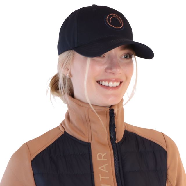 Montar Logo Cap with Rose Gold Crystal #colour_black