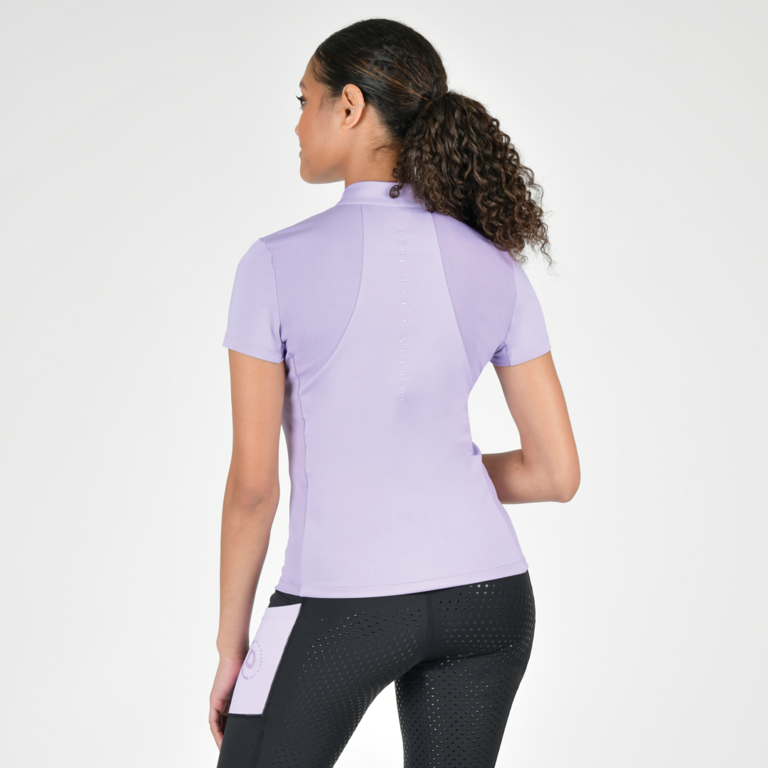 Dublin Ladies Tabby Short Sleeve Riding Top #colour_mauve