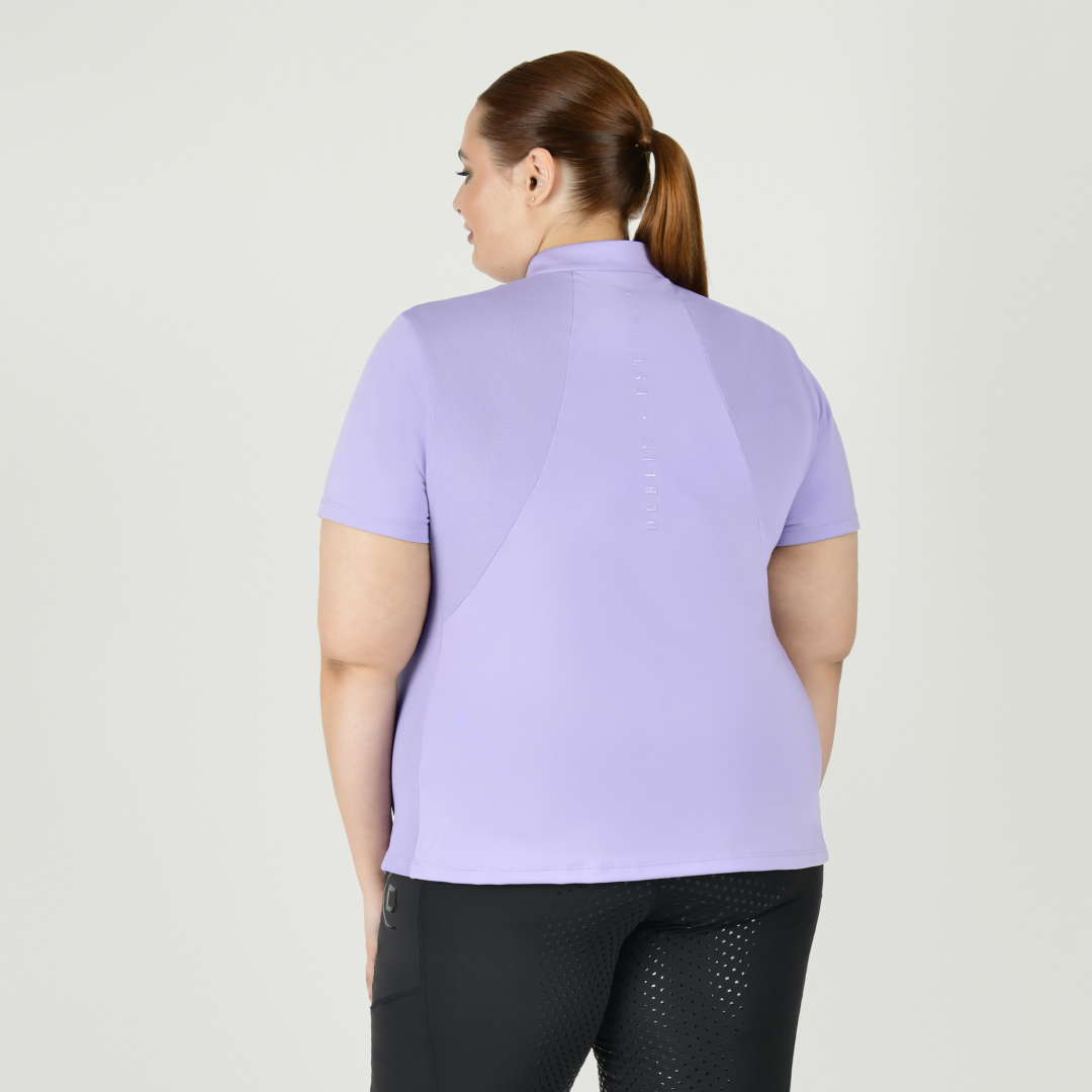 Dublin Ladies Curve Tabby Short Sleeve Riding Top #colour_mauve