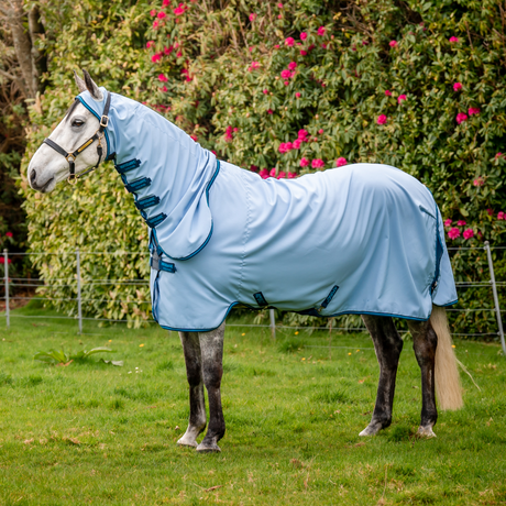 Horseware Ireland Amigo Ripstop Hoody #colour_azure-blue-navy-electric-blue