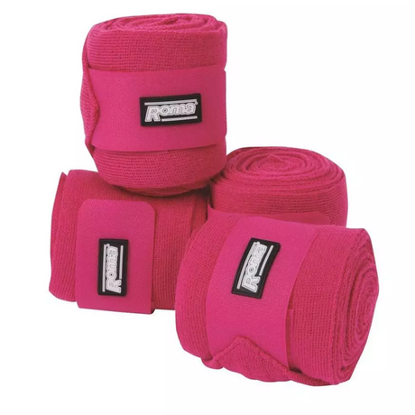 Roma Acrylic Stable Bandages 4 Pack #colour_bright-pink