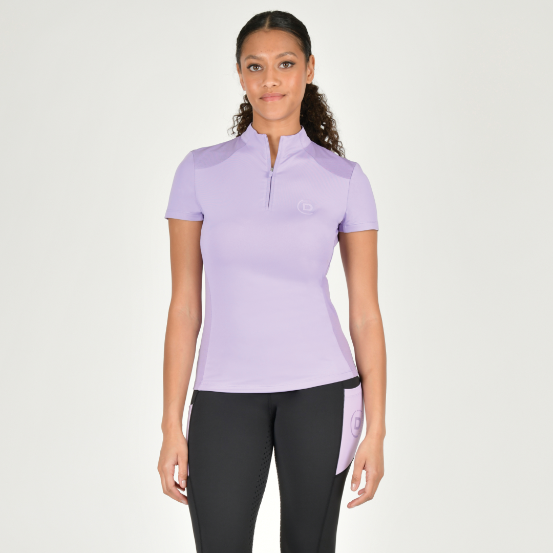 Dublin Ladies Tabby Short Sleeve Riding Top #colour_mauve