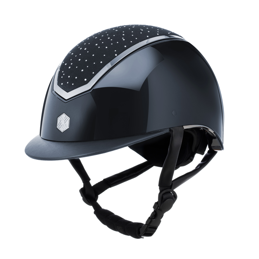 Charles Owen Kylo Crystal Gloss Riding Hat #colour_navy-gloss-silver
