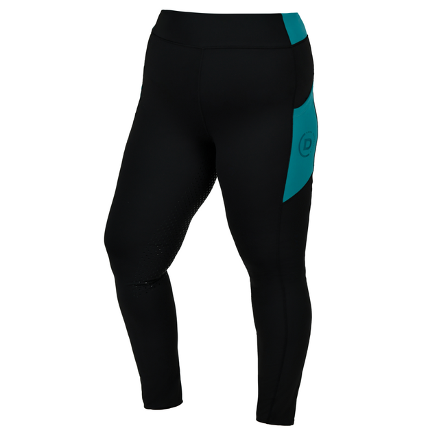Dublin Ladies Curve Everyday Riding Tights #colour_black-deep-lake