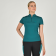 Dublin Ladies Tabby Short Sleeve Riding Top #colour_deep-lake
