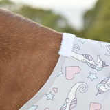 Saxon 600D Pony Standard Neck Lite #colour_sea-unicorn-print