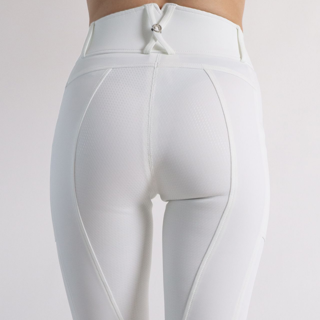 Montar MoMeadow Mesh Summer Full Grip Riding Tights #colour_white