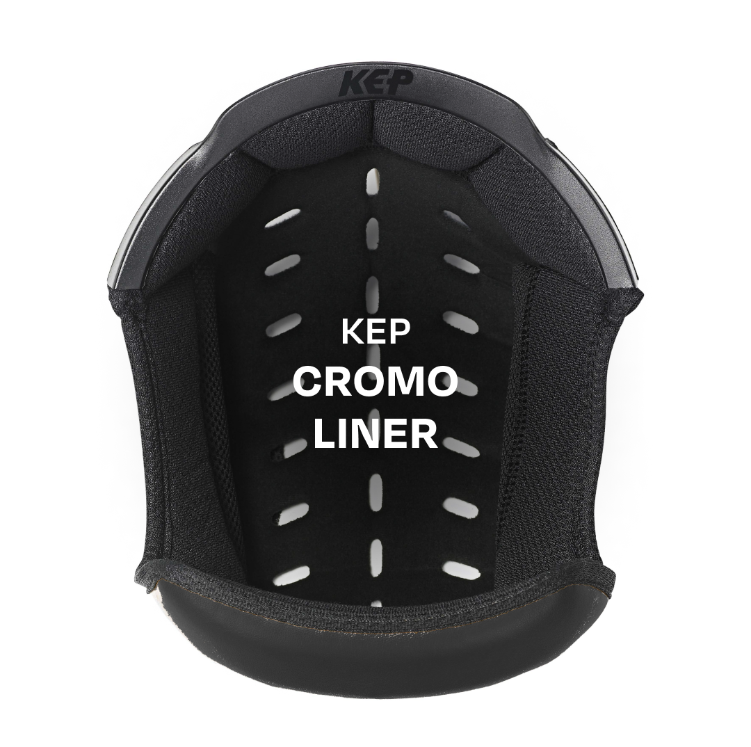 KEP Smart Metal Polished Bordeaux Riding Hat with Cromo Liner