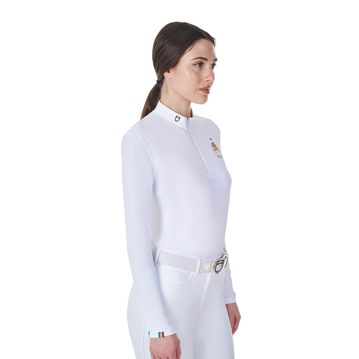 Equestro Women's Long-Sleeved Competition Polo Shirt Equestro X Fise