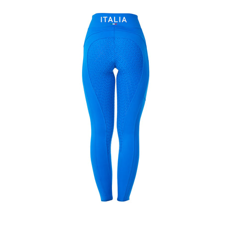 Equestro Women's Slim Fit Full Grip Leggings Equestro X Fise #colour_blue