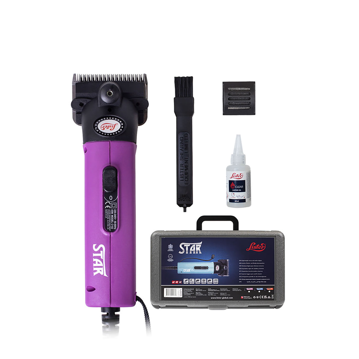 Lister Star Equine Clipper Kit #colour_purple