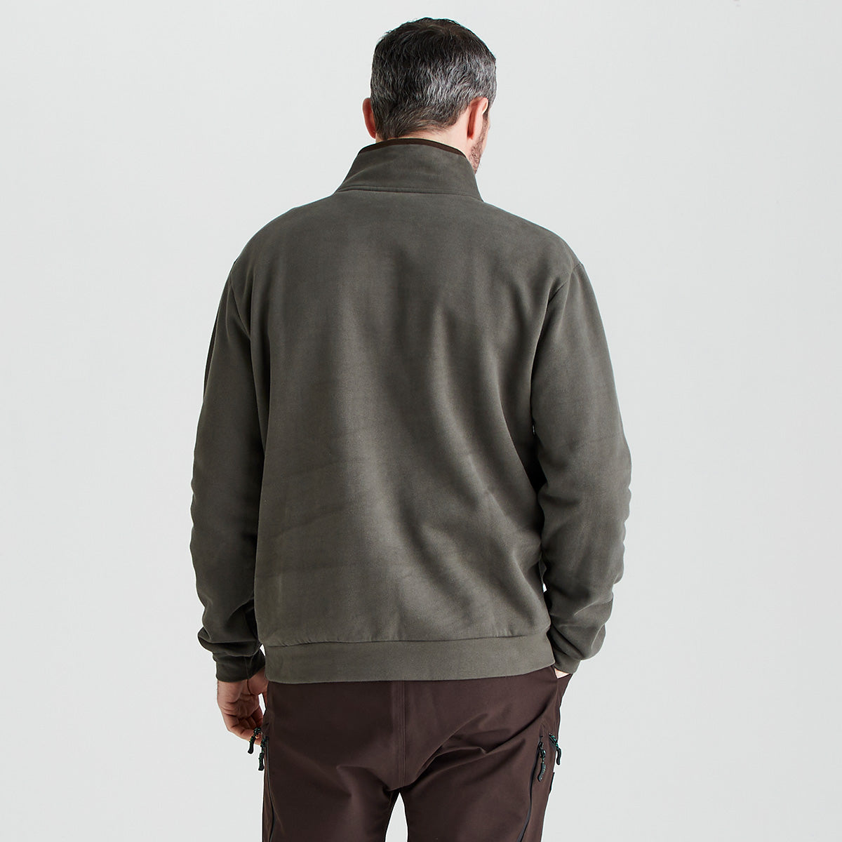 Men's Brancaster 1/4 Zip Top - Moss