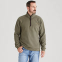 Ridgeline Mens Brancaster 1/4 Zip Top #colour_smokey-olive