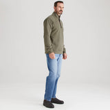 Ridgeline Mens Brancaster 1/4 Zip Top #colour_smokey-olive