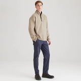 Ridgeline Mens Brancaster 1/4 Zip Top #colour_roasted-cashew