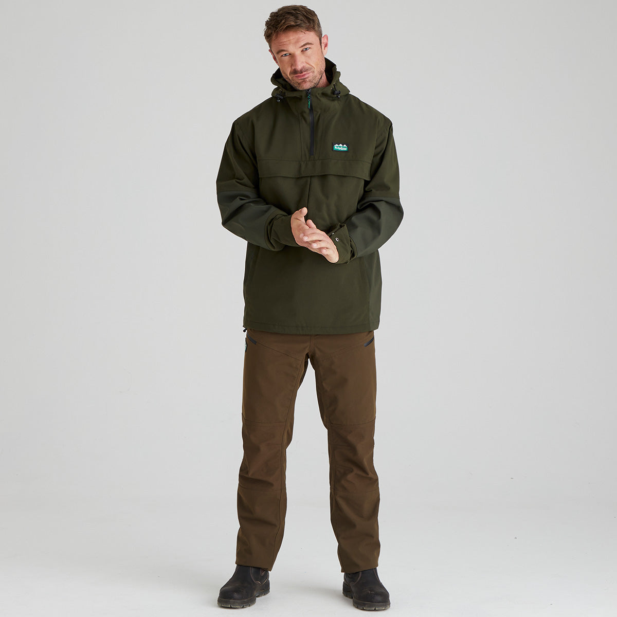Ridgeline Mens Cambrian Smock #colour_deep-forest