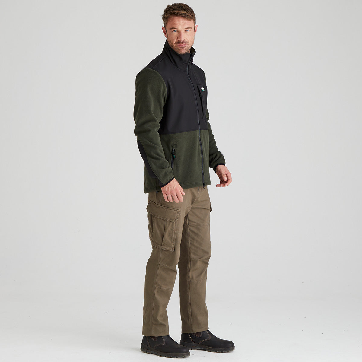 Ridgeline Mens Hybrid Jacket #colour_deep-forest-black