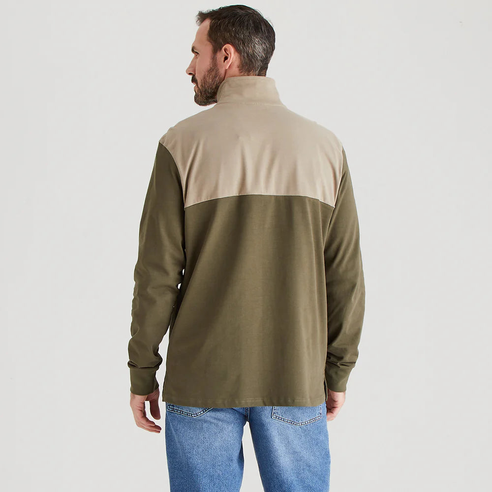 Ridgeline Mens Salthouse Zip Top #colour_ivy-green-multi