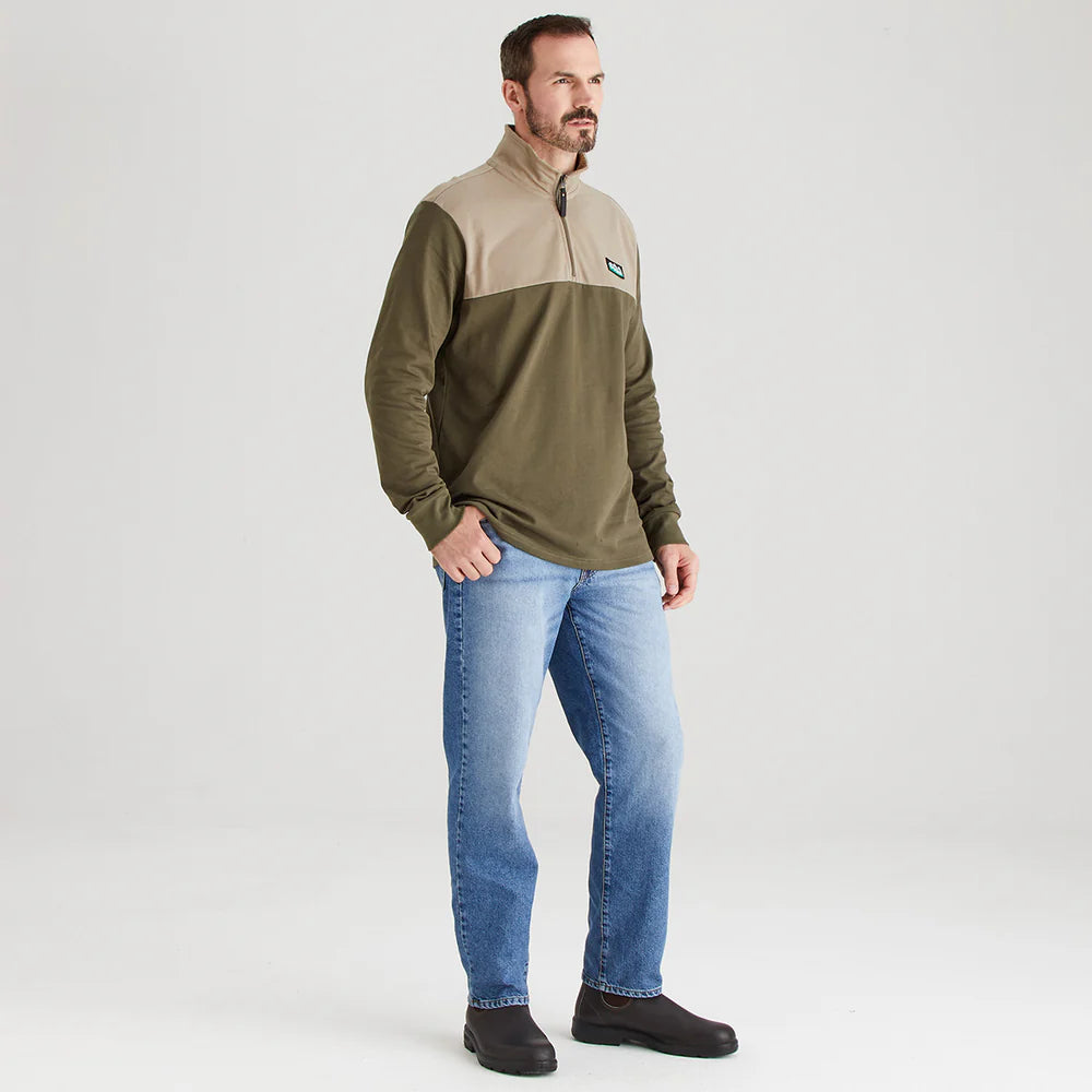 Ridgeline Mens Salthouse Zip Top #colour_ivy-green-multi