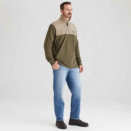 Ridgeline Mens Salthouse Zip Top #colour_ivy-green-multi