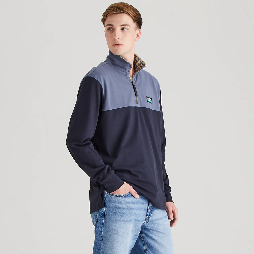 Ridgeline Mens Salthouse Zip Top #colour_navy-multi