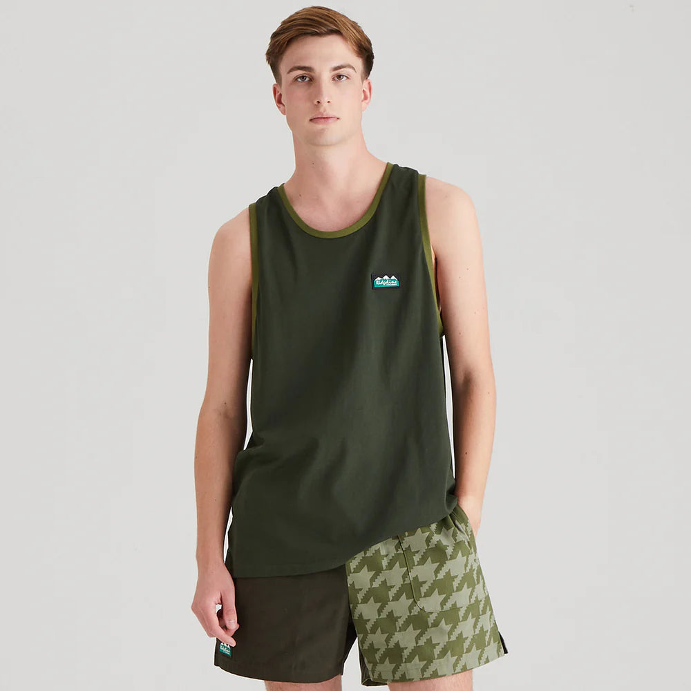 Ridgeline Mens Signature Singlet #colour_deep-forest