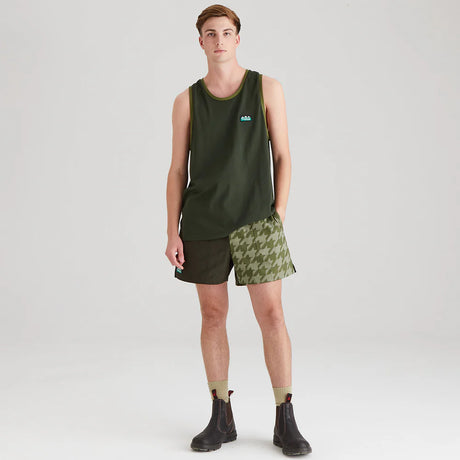 Ridgeline Mens Signature Singlet #colour_deep-forest