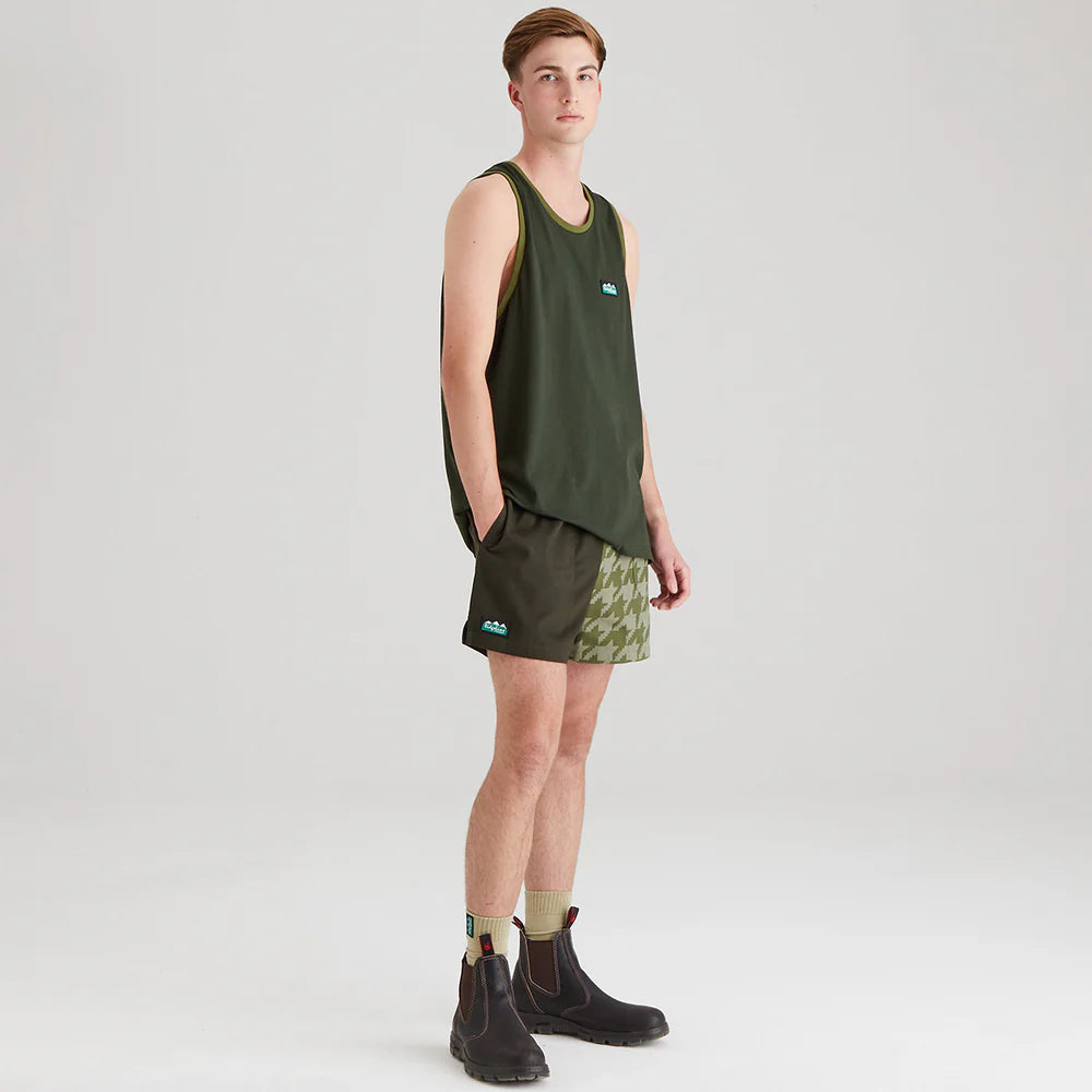 Ridgeline Mens Signature Singlet #colour_deep-forest