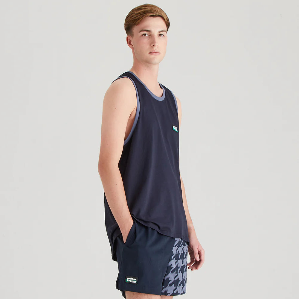 Ridgeline Mens Signature Singlet #colour_navy