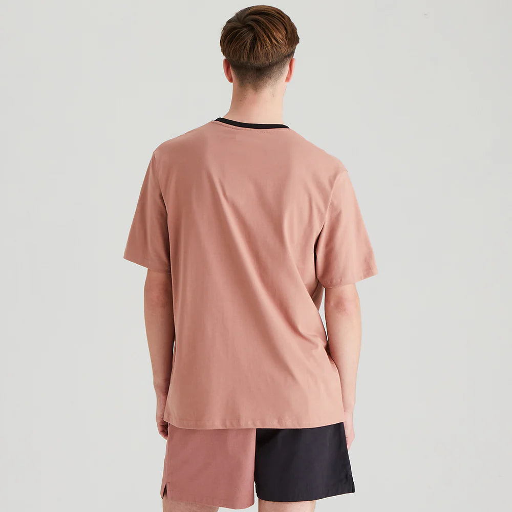 Ridgeline Mens Signature T Shirt #colour_dusky-pink