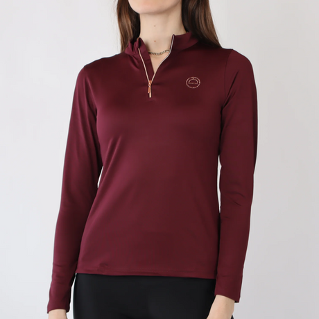 Montar Everly Junior Rose Gold Detail Long Sleeve Base Layer #colour_plum