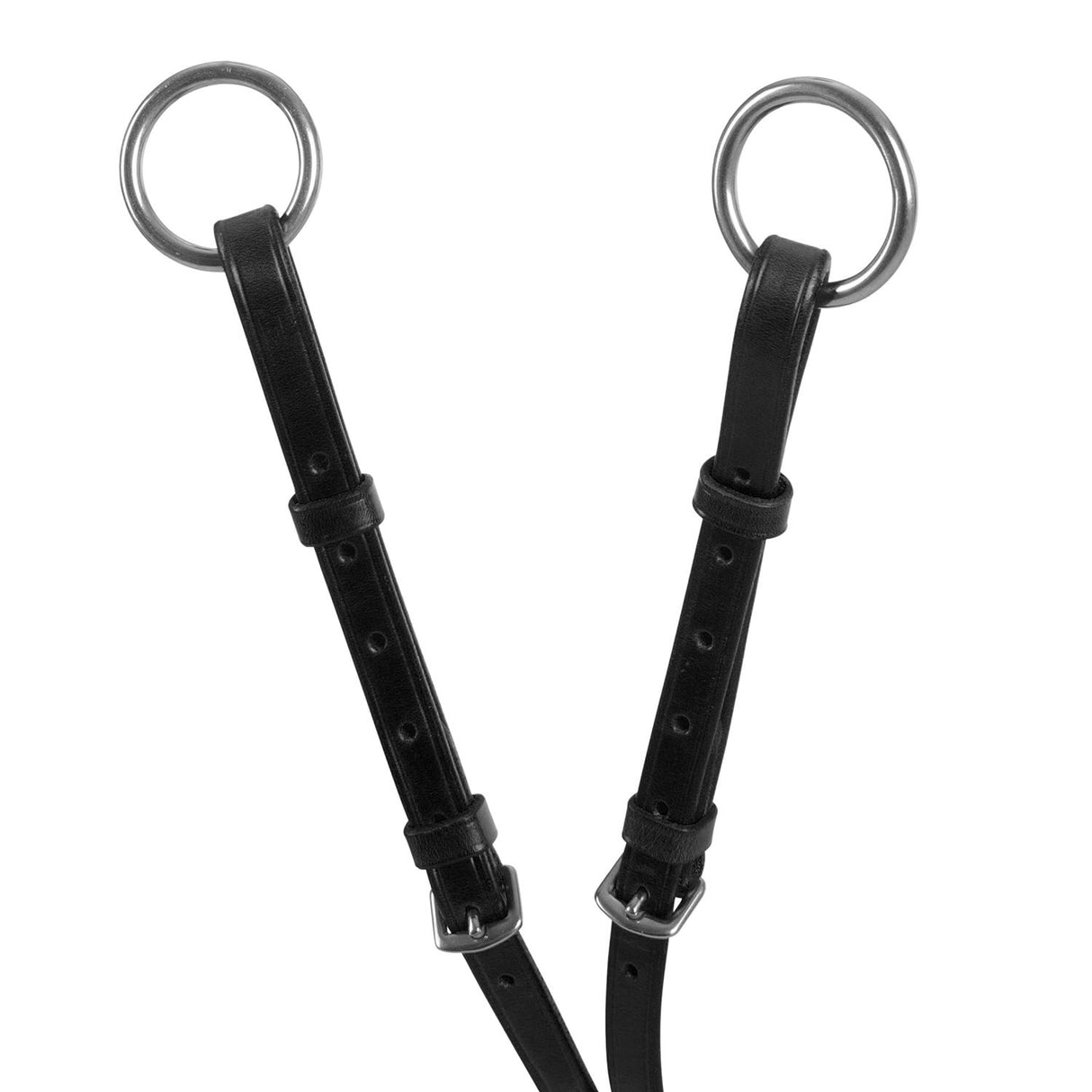 Equestro Leather Adjustable Buckle Collier Martingale #colour_black