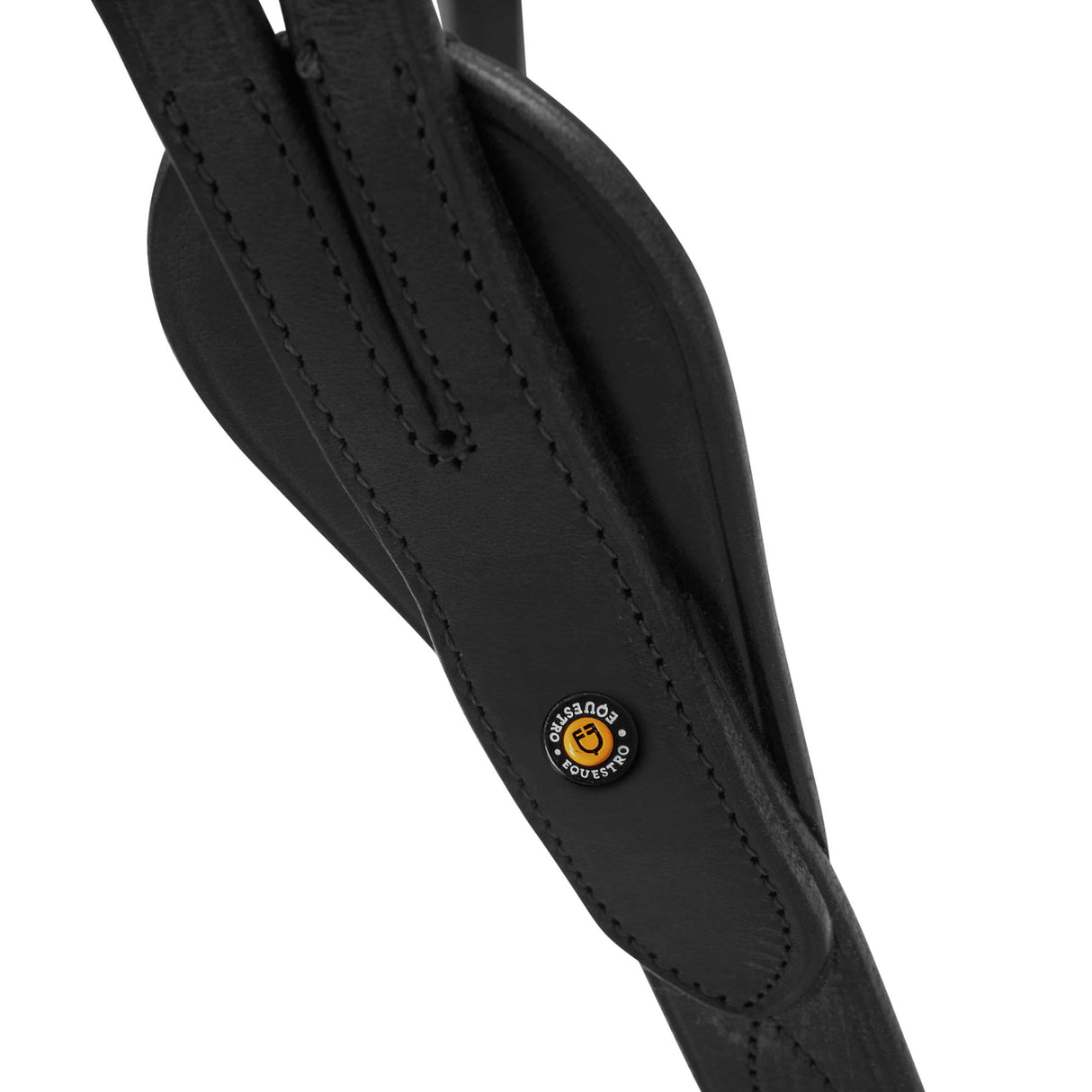 Equestro Leather Adjustable Buckle Collier Martingale #colour_black