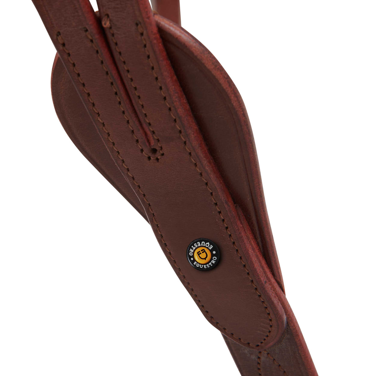 Equestro Leather Adjustable Buckle Collier Martingale #colour_cognac