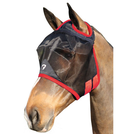 Hy Equestrian Mesh Half Mask Without Ears #colour_black-red