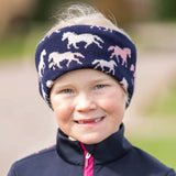 Hy Equestrian Flaine Children's Headband #colour_navy-pink